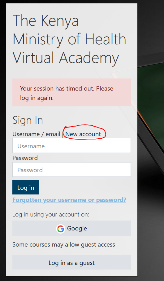 create account