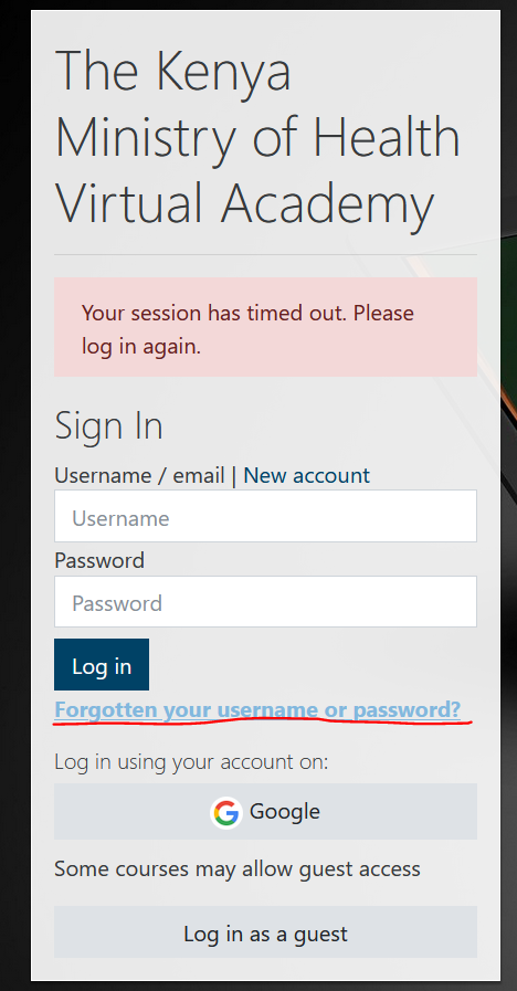 password recovery